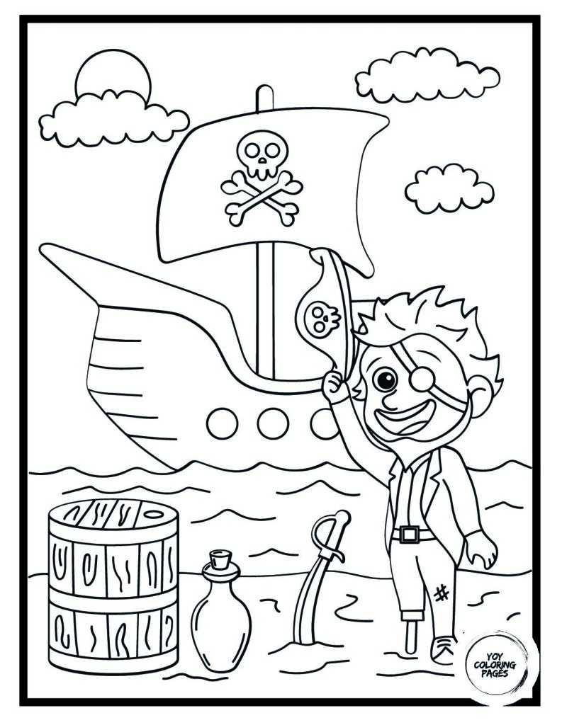 Best Mom Pirate Themed Coloring Page pdf