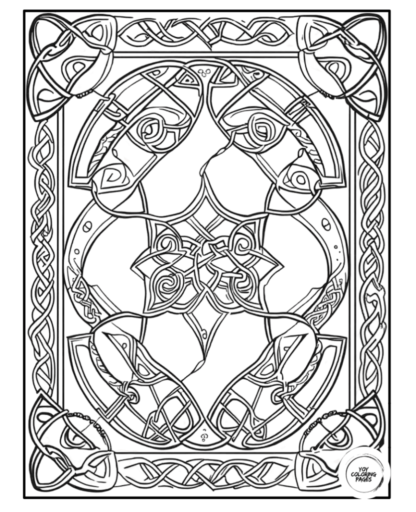 Celtic patterns and borders coloring pages