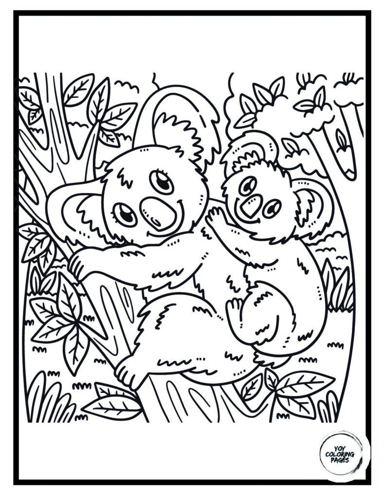 Cute Mom and Baby Koala Mothers Day Coloring Page 1 1 pdf