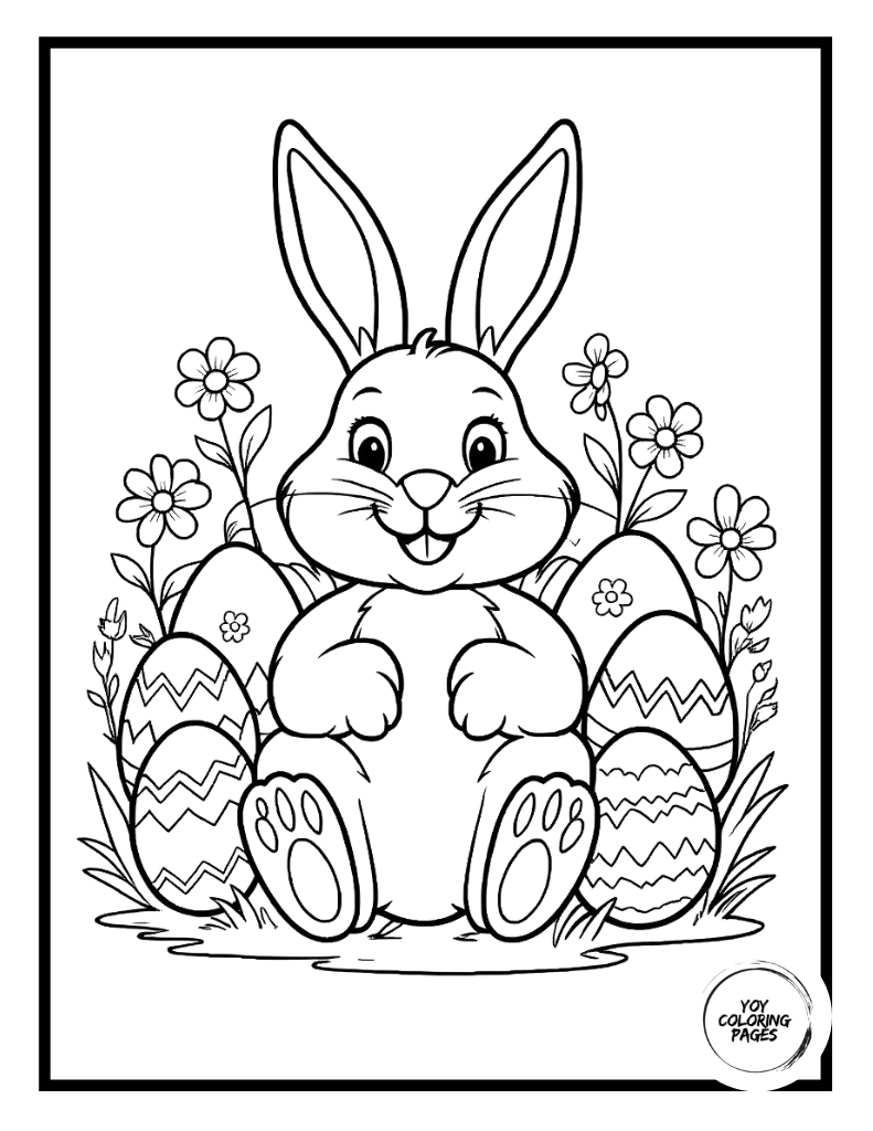 Easter Bunny Colouring Pages