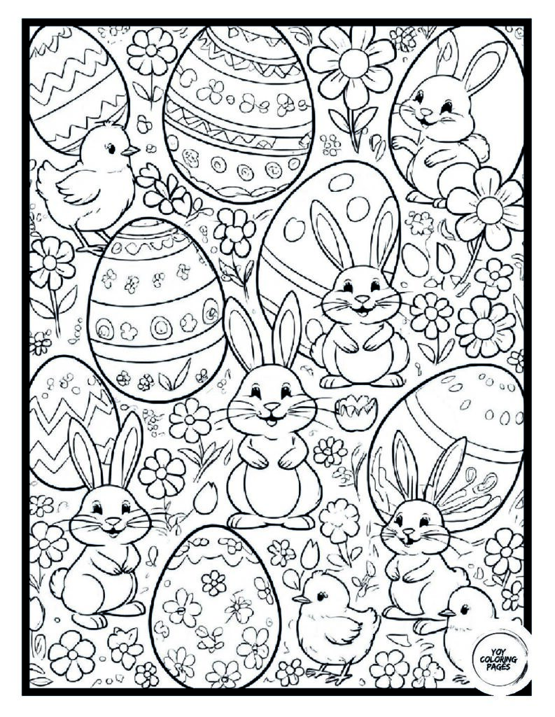 Easter Doodle Page Coloring Sheet 1 pdf