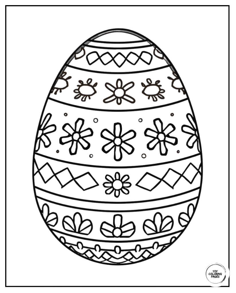 Easter Egg Being Decorated Coloring Sheet