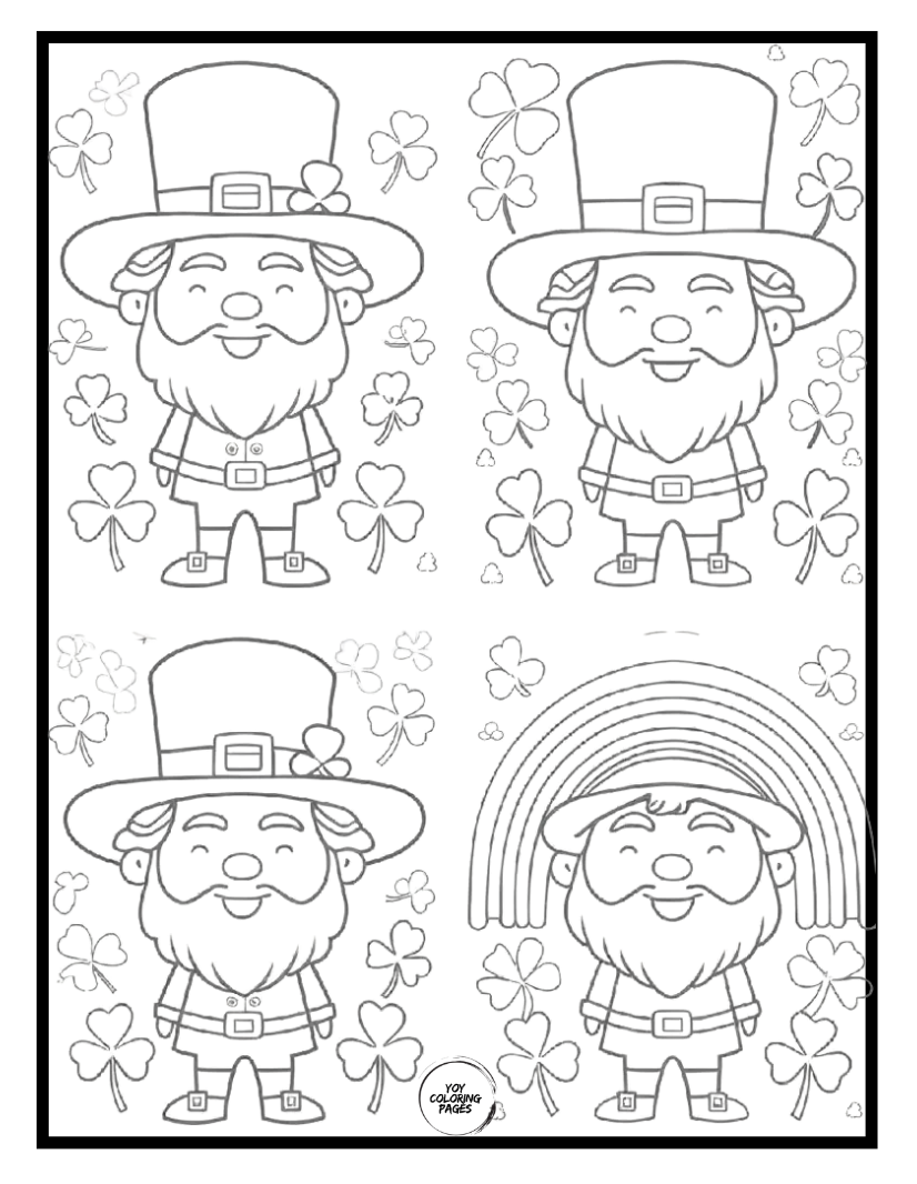 Easy and Cute St. Patricks Day Coloring Sheets 1