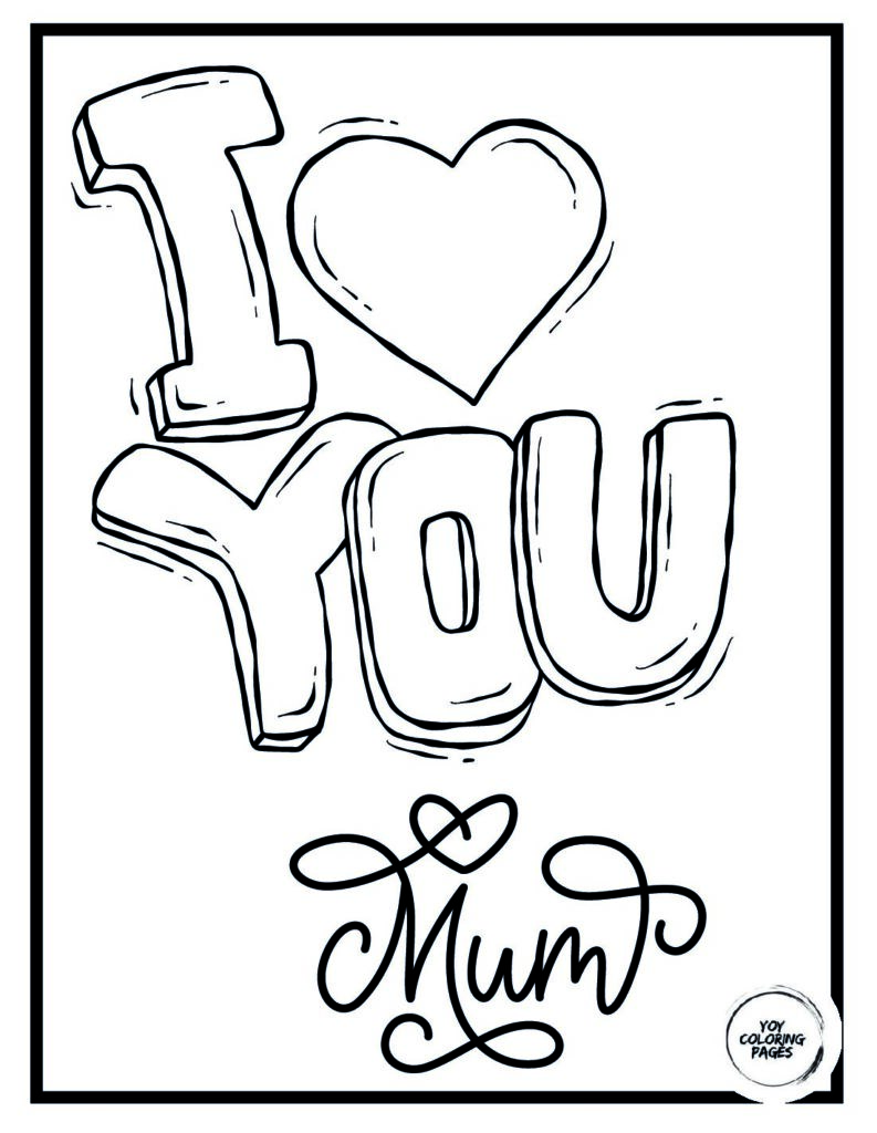 Mum letter coloring page pdf