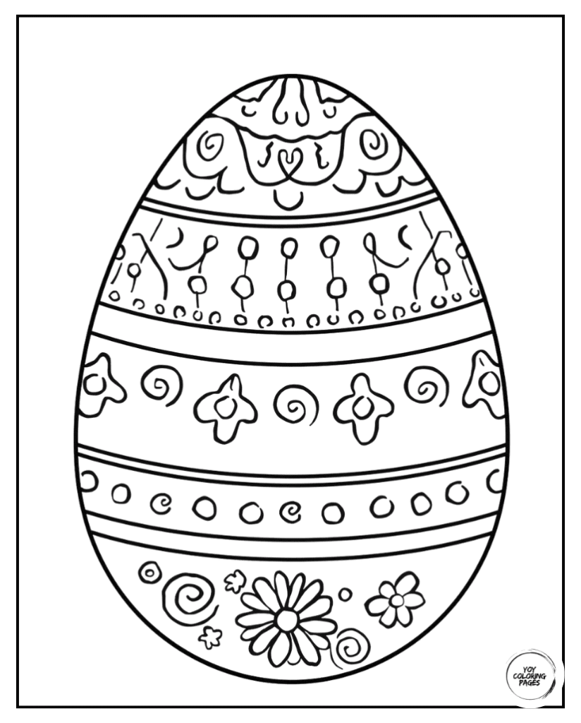 Pretty Easter Egg Coloring Sheet
