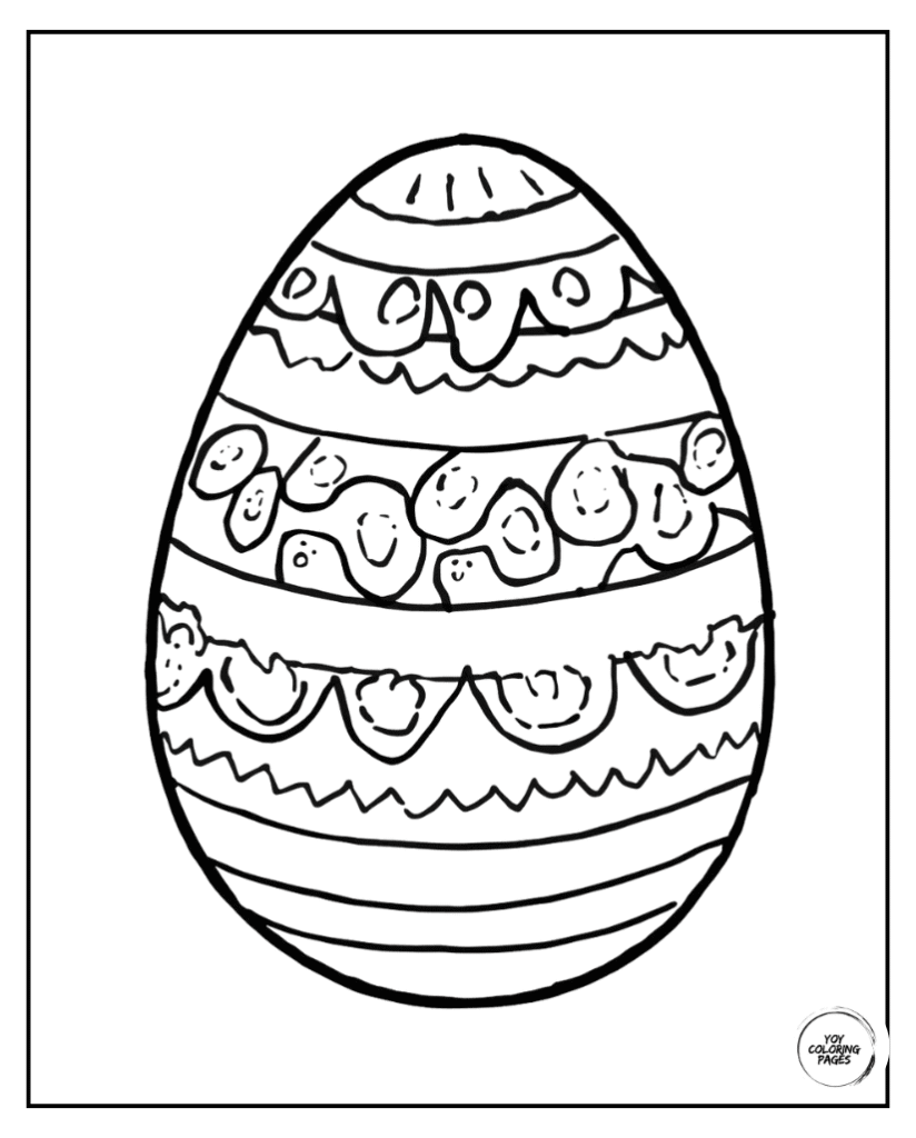 Pretty Striped Easter Egg Coloring Page