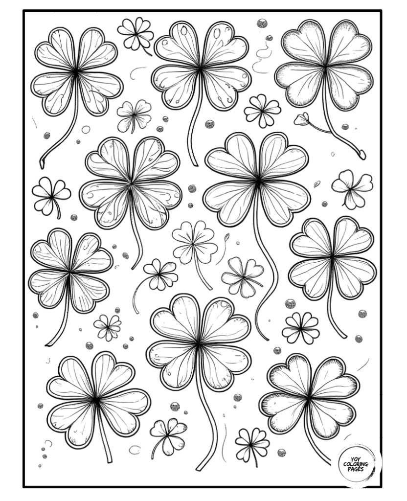 Shamrock Clover Coloring Sheets