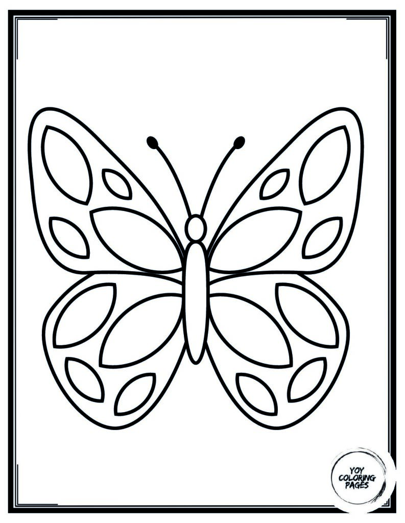 Simple Butterfly Coloring Page pdf