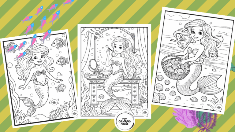 Free mermaid coloring pages