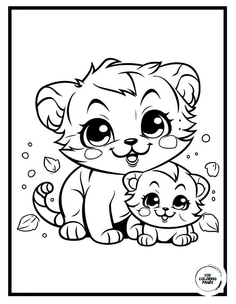 mom and child illustration coloring page pdf
