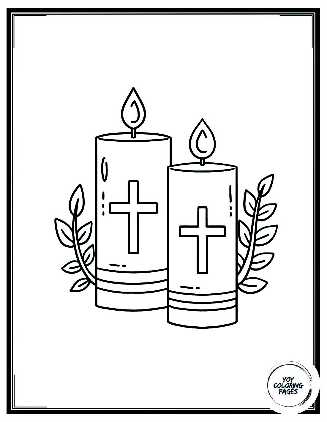 Aesthetic Candle coloring page 1 pdf