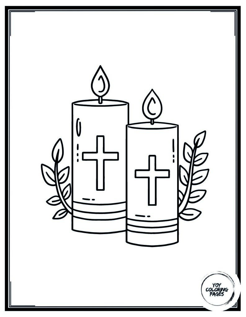 Aesthetic Candle coloring page pdf