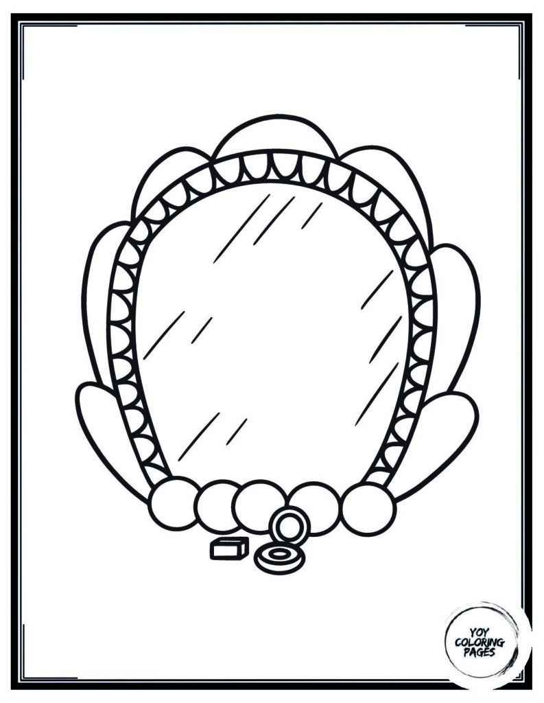 Aesthetic mirrors coloring page 1 pdf
