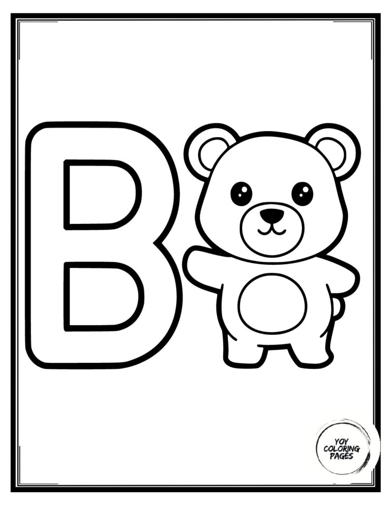 B is for Ballerina Educational Coloring Page 1 pdf
