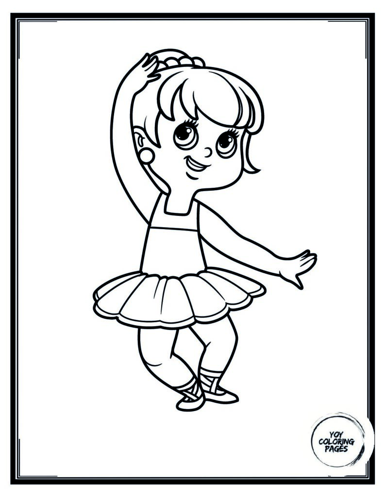 Ballerina Princess Dancing with Ribbon Coloring Page 1 pdf