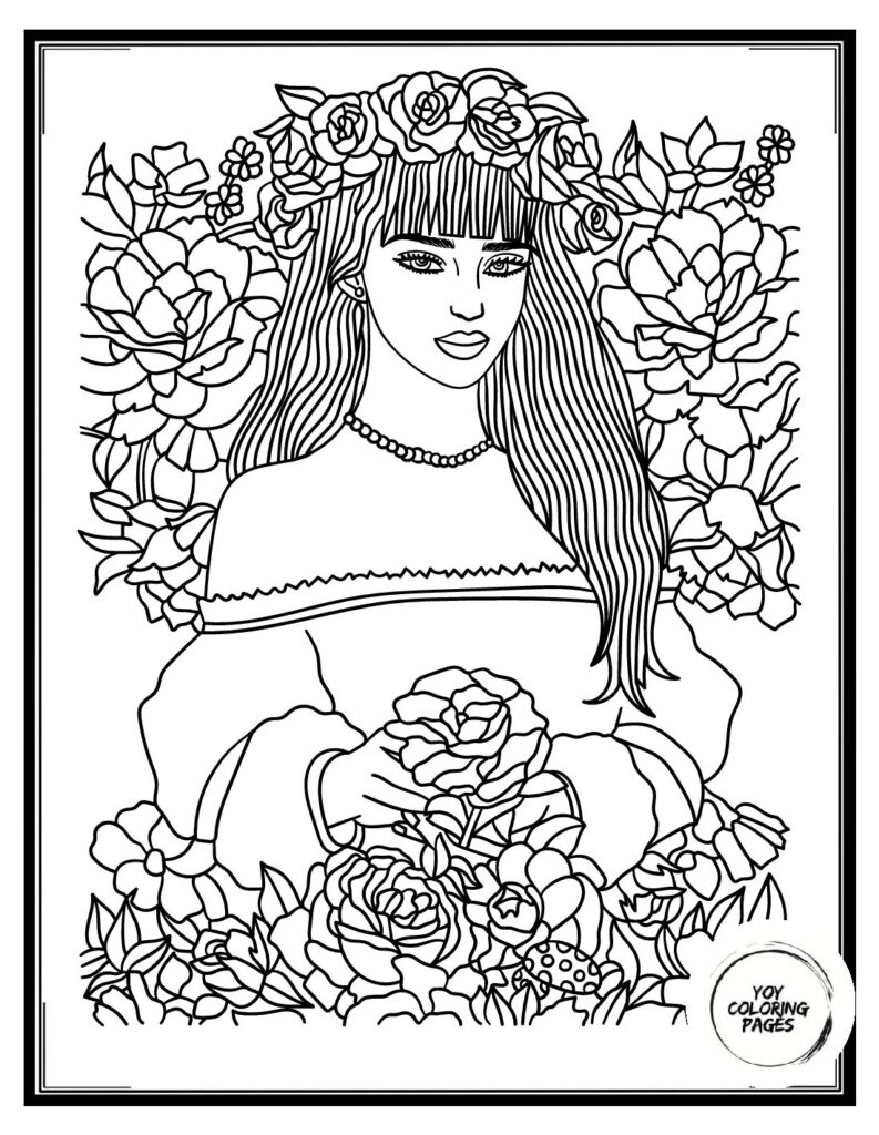 Ballerina in Flower Costume Coloring Page 1 pdf