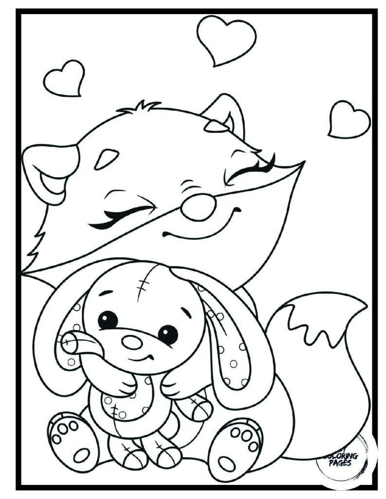 Bunny Love Coloring Page pdf