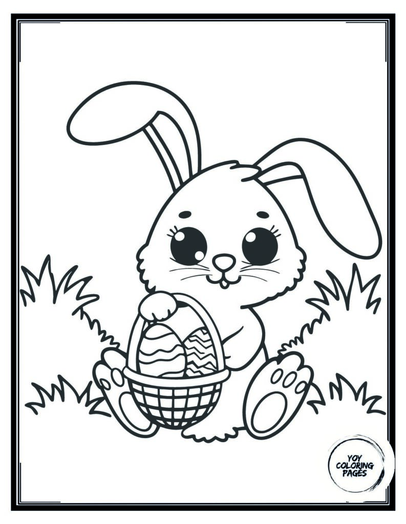 Cute Bunny with Easter Eggs pdf