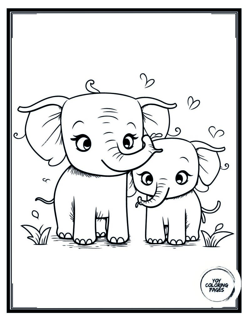 Cute Elephant Ballerina with Princess Crown Coloring Page 1 pdf