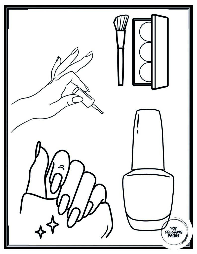 Cute Nail Art Coloring Page 1 pdf