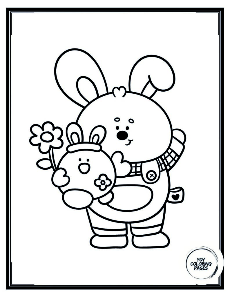 Easter Bunny Carving Chocolate Bunny Coloring Page pdf