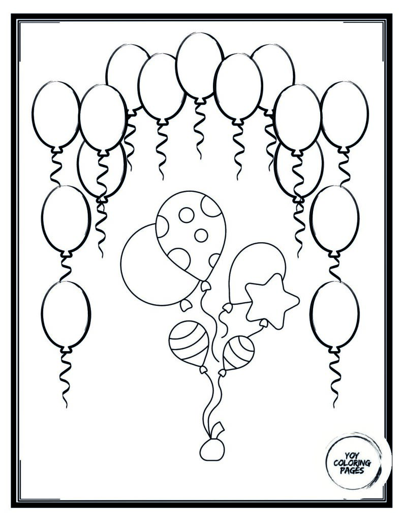 Easter Egg Balloons Coloring Page pdf