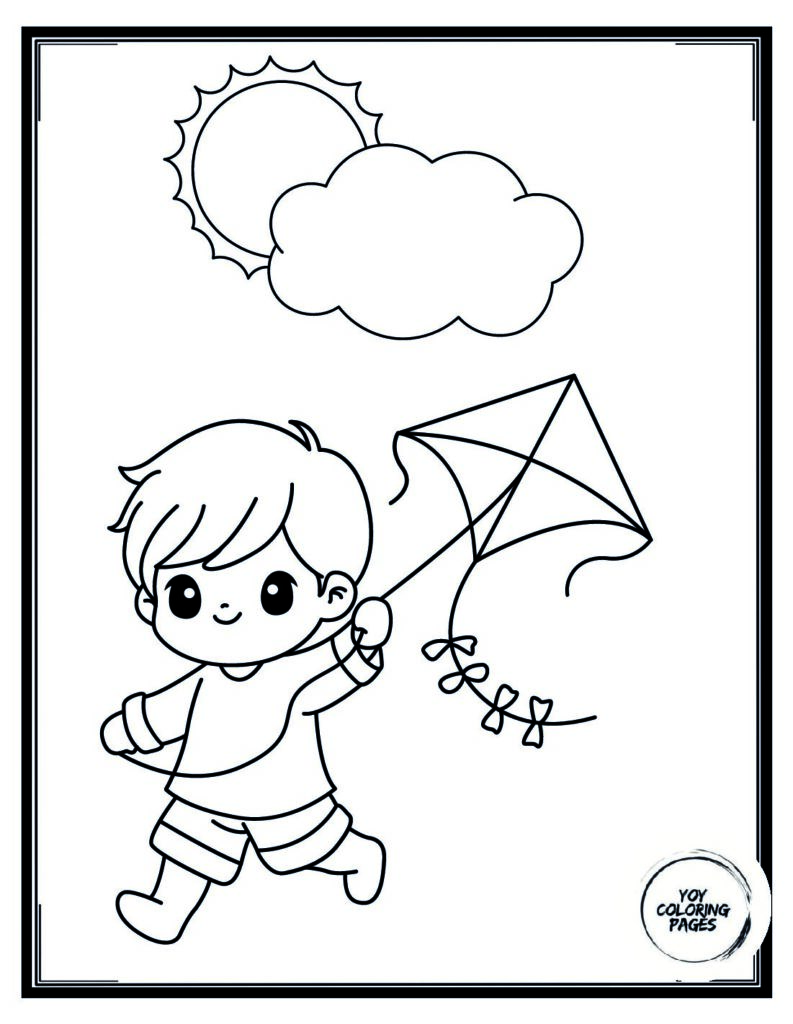 Kites in the Sky Coloring Page pdf