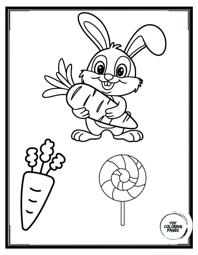 Leaping Easter Bunny Coloring Page pdf