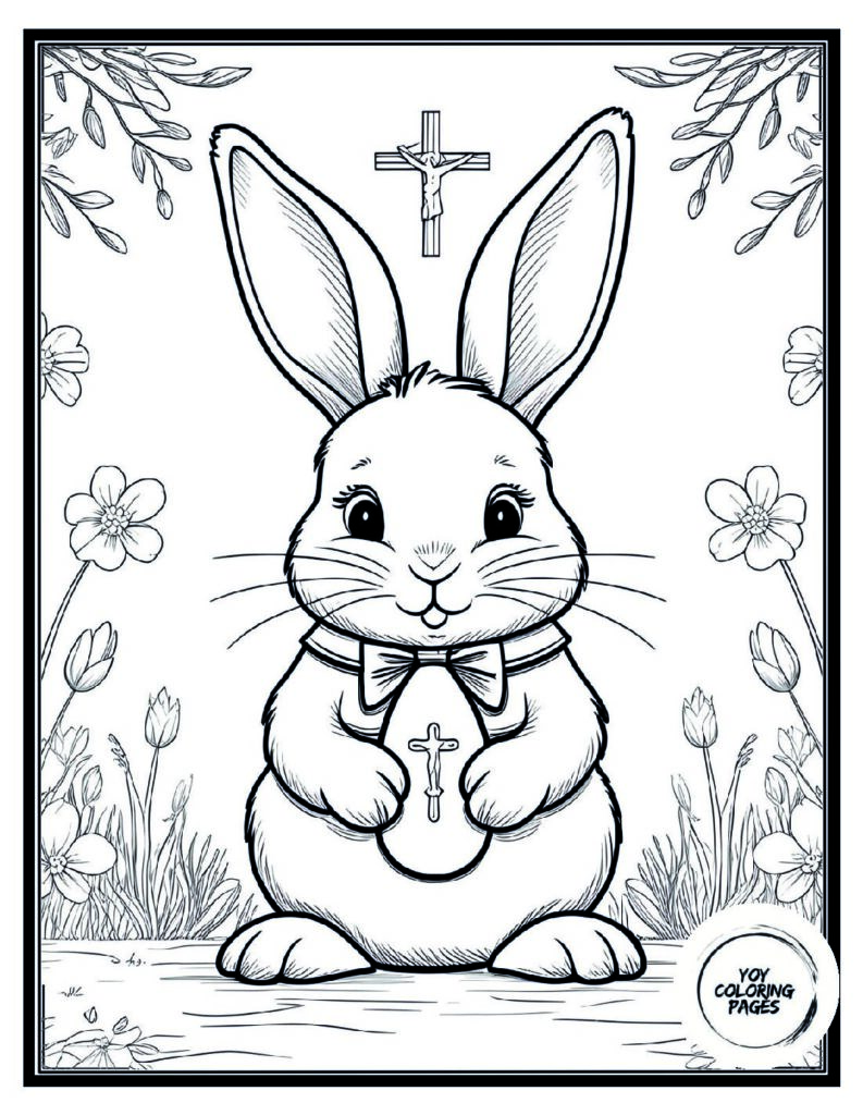 Religious Bunny Themes coloring page 1 pdf