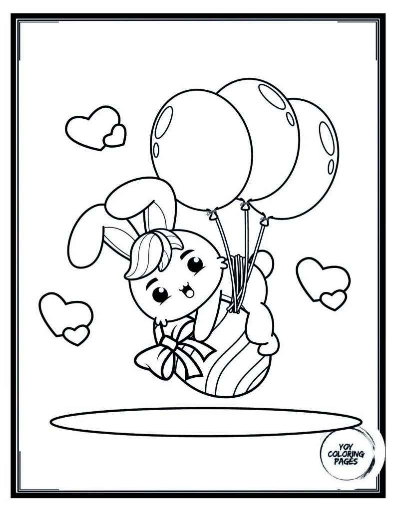 Simple Easter Bunny Coloring Sheet for Kids pdf