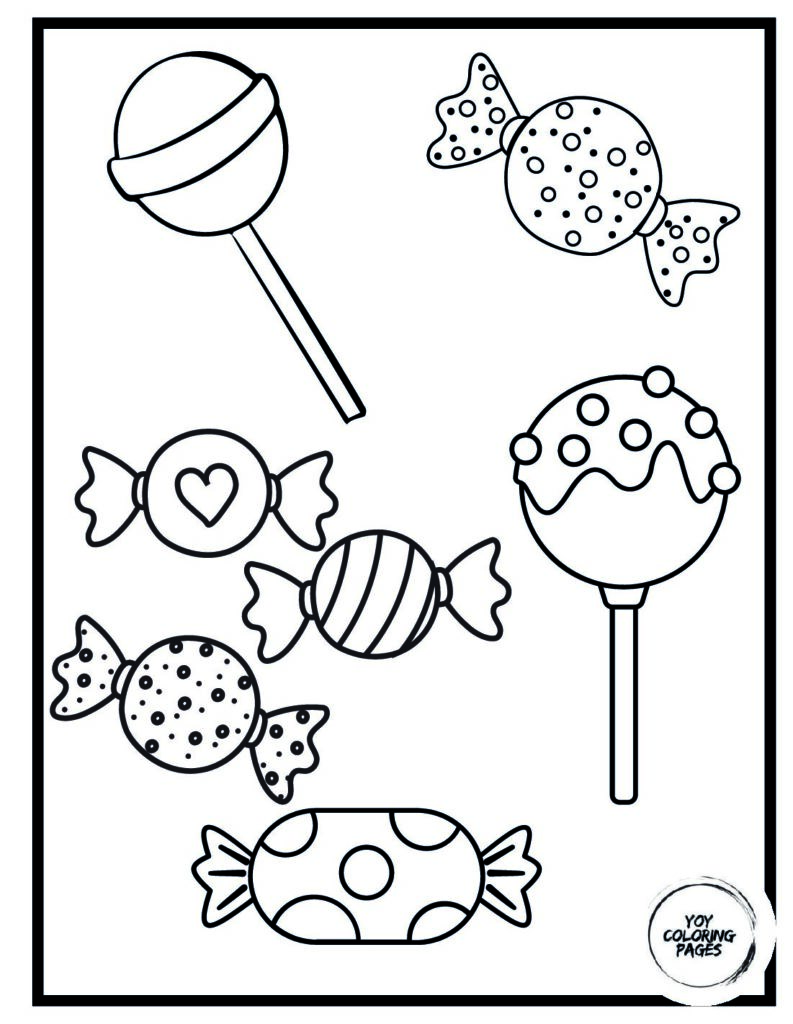 candy coloring page pdf